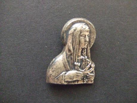 Heilige Maria afbeelding zilverkleurig